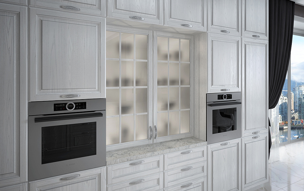 Кухня Виконт с серебристой патиной