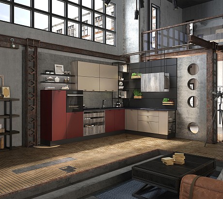 Кухня Ханна Блэк лофт