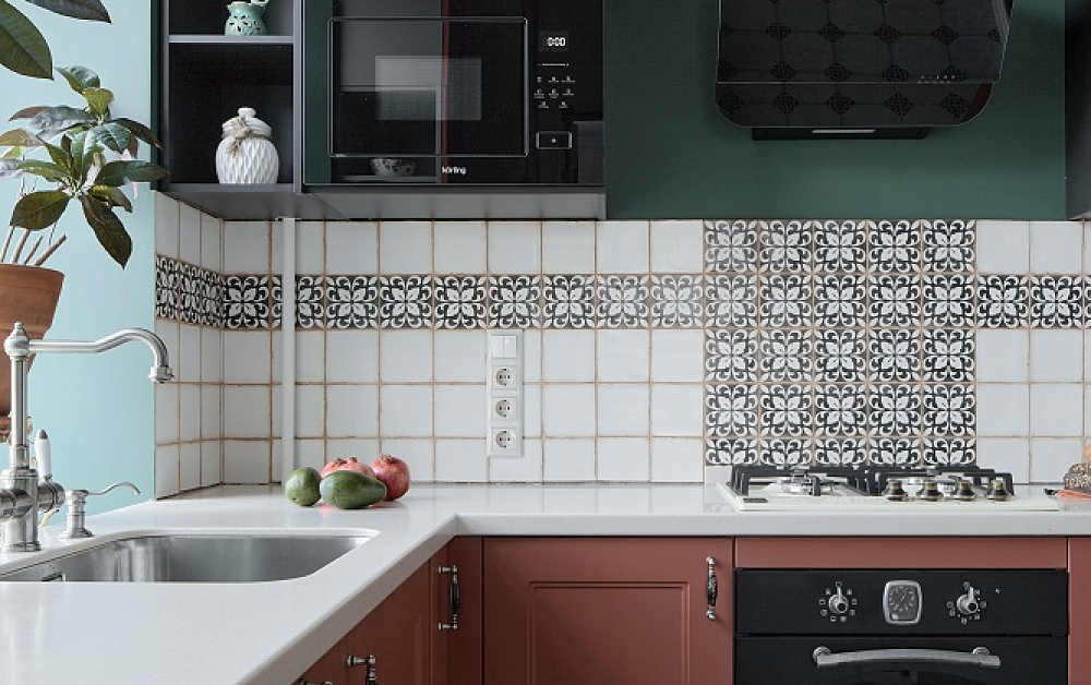 Необычная мандариновая кухня в сталинке