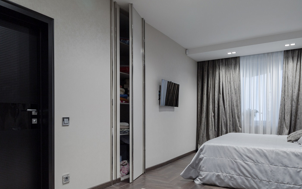 Игра контрастов в спальне и гостиной