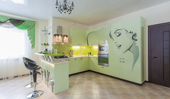 Фотопечать на фасадах кухни