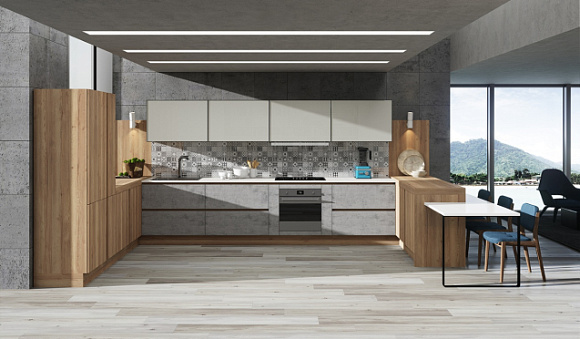 Серая кухня в Клину