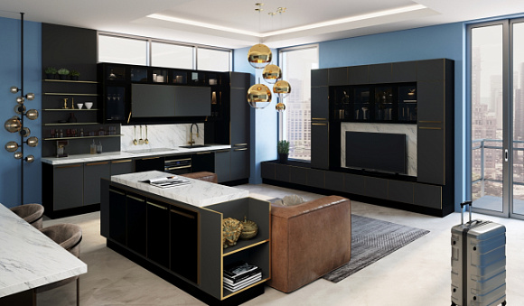 Кухня в темных тонах