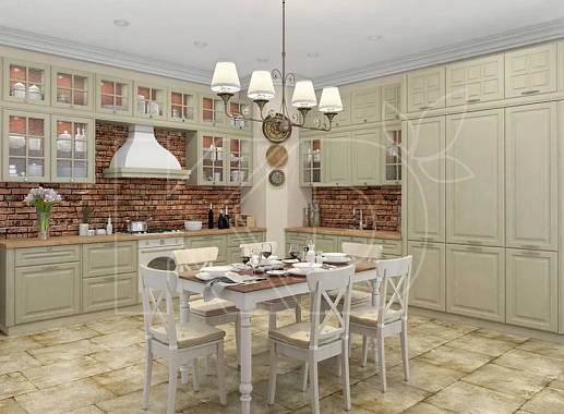 Угловая кухня в классическом стиле
