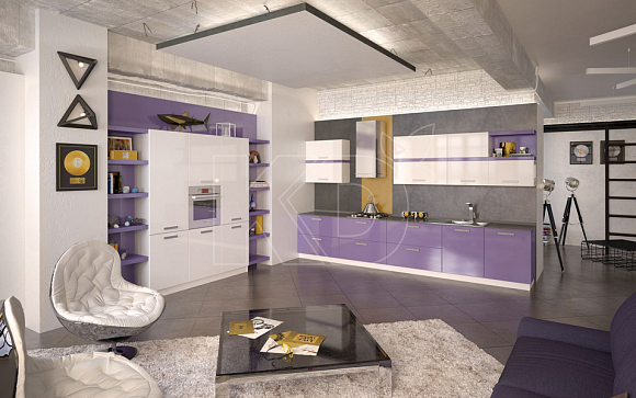 Яркие угловые кухни