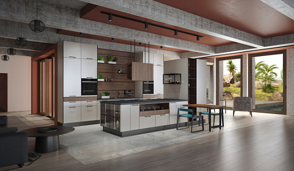 Бежевая кухня в Твери