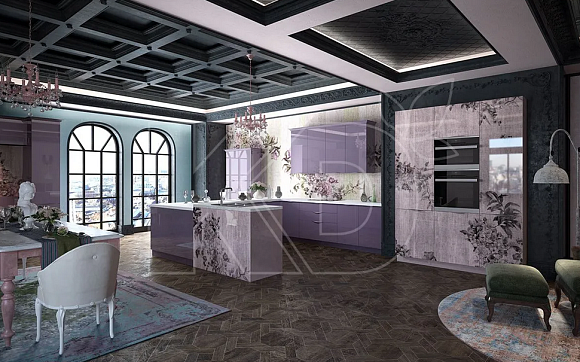 Деревянная кухня в стиле модерн