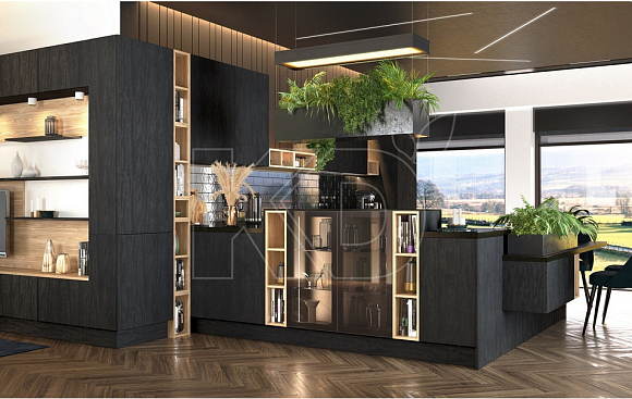 Черная кухня в стиле модерн