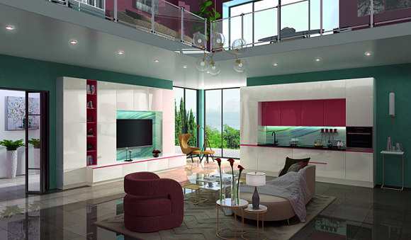 Бежевая кухня в Санкт-Петербурге