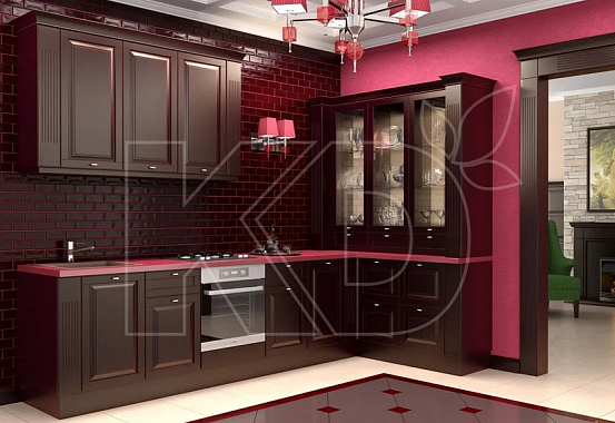 Угловая кухня в классическом стиле