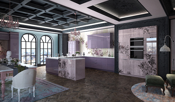 Фотопечать на фасадах кухни