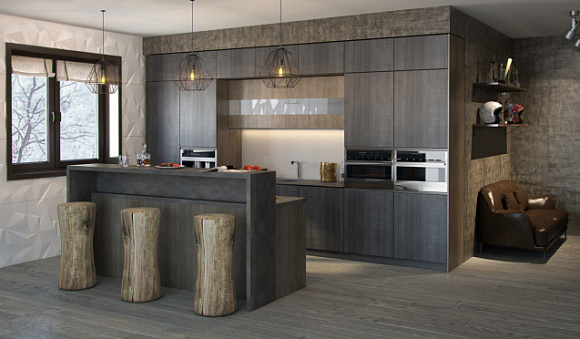 Коричневая кухня в Анапе