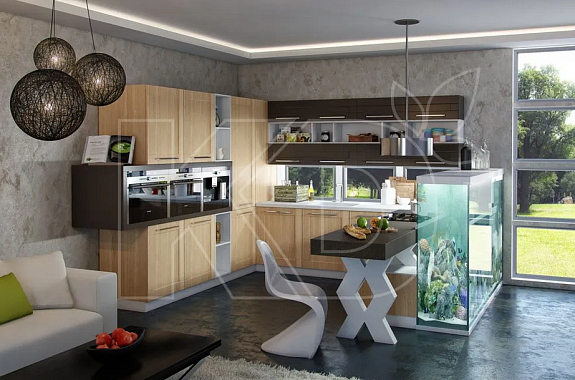 Угловые кухни модерн для маленькой кухни