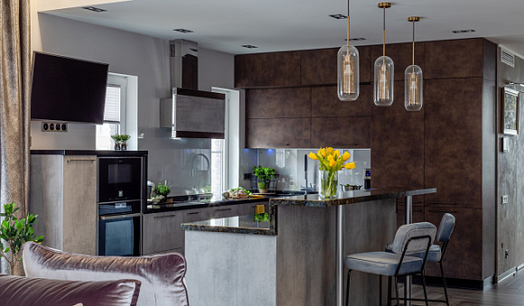Коричневая кухня в Анапе