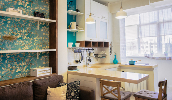 Бежевая кухня в Мурманске