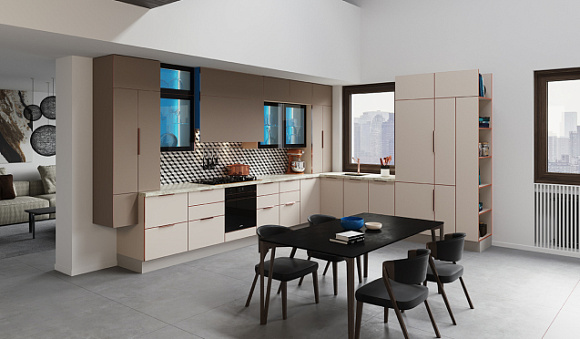 Светлая кухня в Мурманске