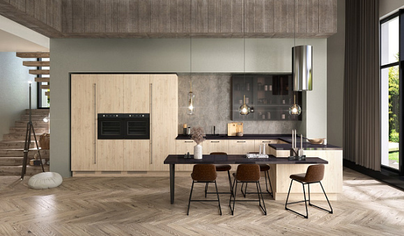 Бежевая кухня в Санкт-Петербурге