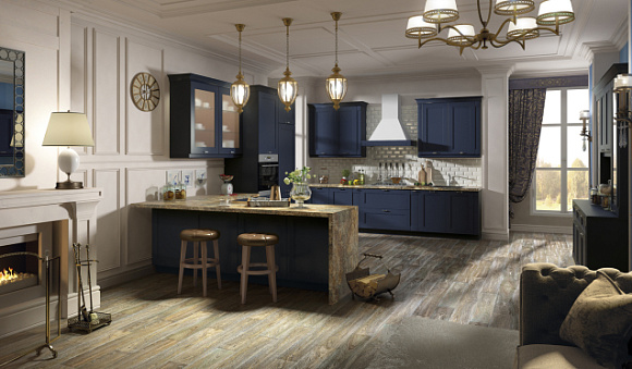 дизайн П-образной кухни