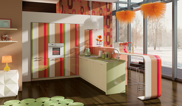 Бежевая кухня в Клину