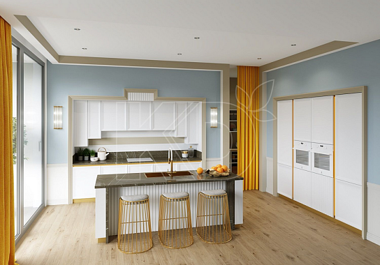 дизайн классической белой кухни