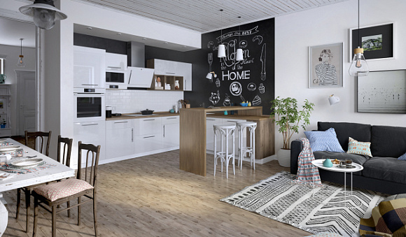 Светлая кухня в Санкт-Петербурге