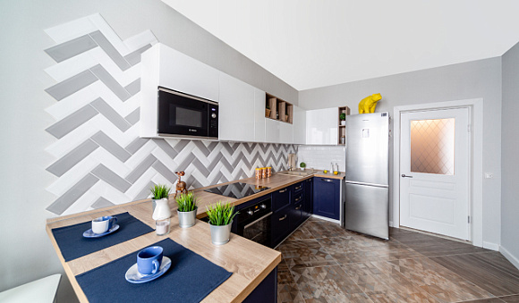 Синяя кухня в Санкт-Петербурге