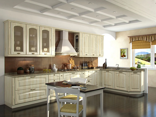 Угловые кухни зеленых оттенков