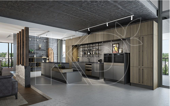 Черная кухня в стиле модерн