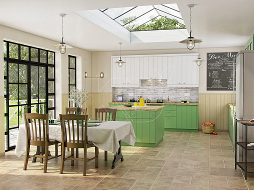 Угловые кухни оливкового цвета