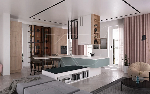 Белая кухня в стиле Модерн