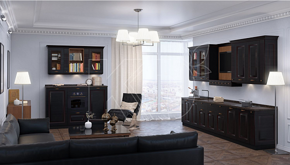 Угловые кухни черного цвета