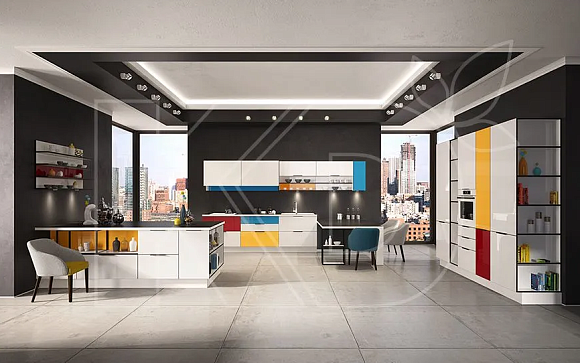 Белая кухня в стиле Модерн