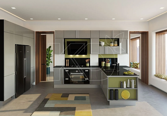 Угловая кухня в стиле модерн